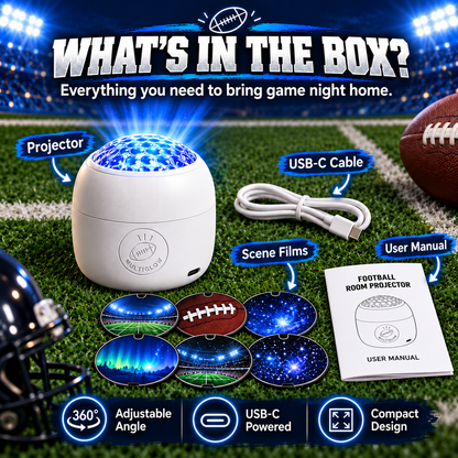 Football Stadium Room Projector – 6 Scene Films for Bedrooms, Game Rooms & Man Caves