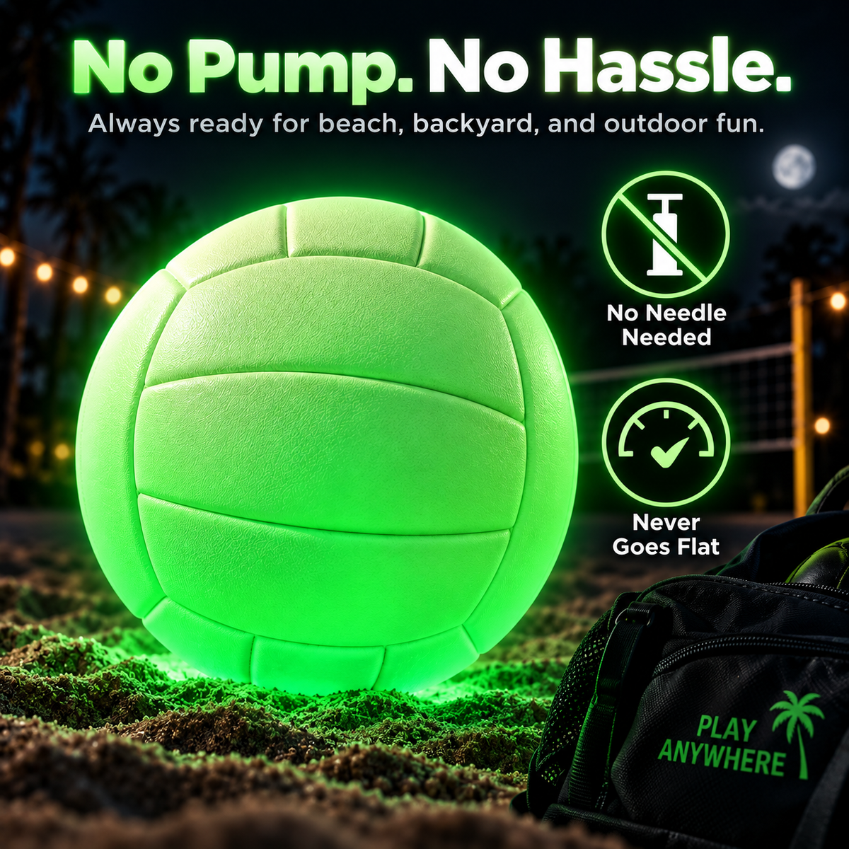 No pump glow volleyball