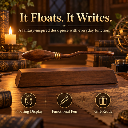 The Wizard’s Broom – Magnetic Levitation Pen & Fantasy Desk Decor