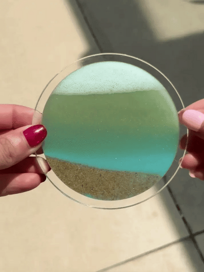 Ocean Tide — Handcrafted Moving Wave Sand Art Coaster