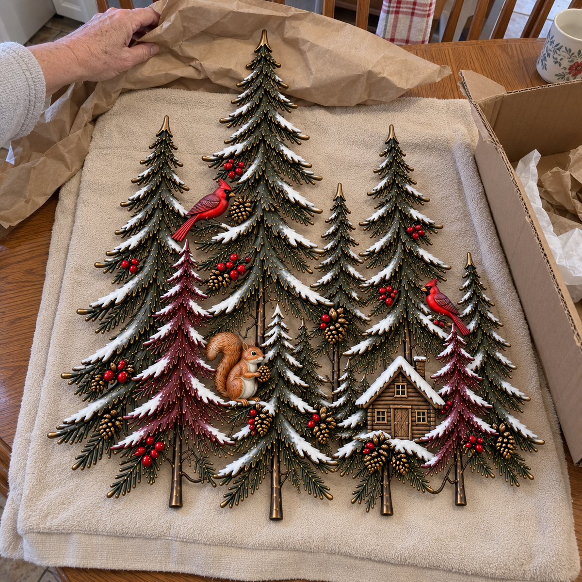 🌲 Woodland Glow – Lighted Winter Forest Wall Decor