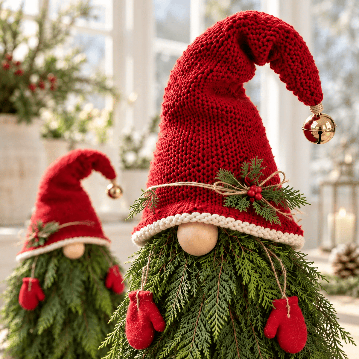 2-Piece Whimsical Winter Gnome Porch Set