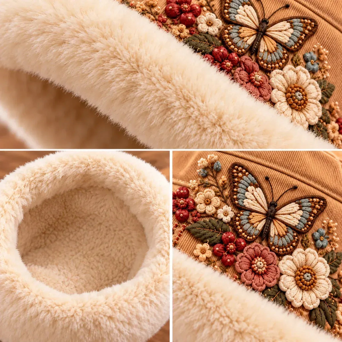🌸 Women’s Warm Plush-Lined Winter Bucket Hat – Cute Floral & Animal Prints ❄️