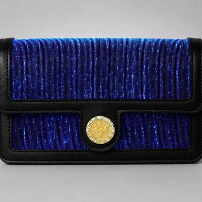 Fiber Optic Light Up Crossbody Bag, 7 Colors Glowing PU Leather Shoulder Purse