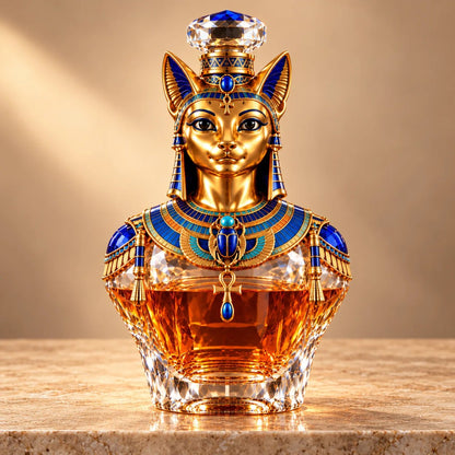 🐈 Bastet’s Royal Legacy Whiskey Decanter – Golden Egyptian Cat Collector’s Edition 🏺