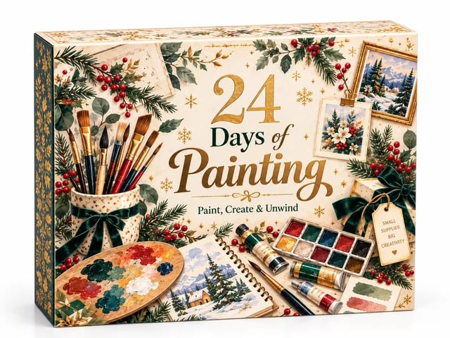🎄 24 Days of Painting Advent Calendar – Christmas DIY Art Kit 🎨✨