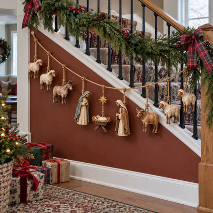 🎄 Bethlehem Blessings™ Wooden Nativity Christmas Garland