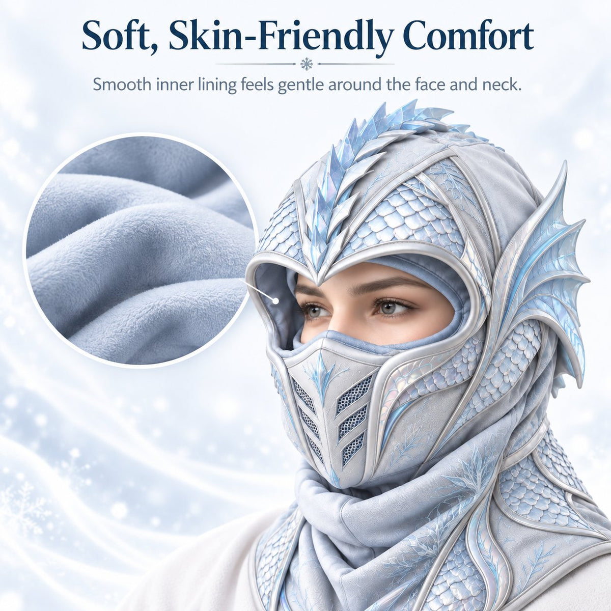 Ice Dragon 3-in-1 Winter Hood & Face Cover