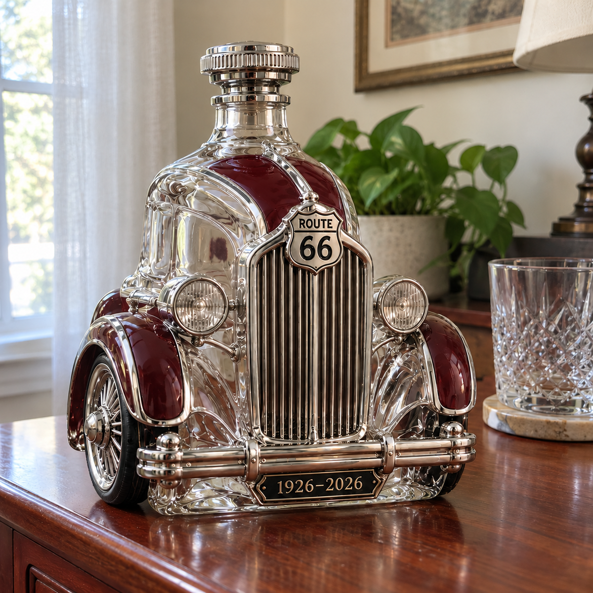 Route 66 100th Anniversary Whiskey Decanter – Vintage Car Edition