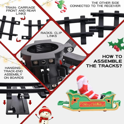 🚂🎄Electric Christmas Train Set Around Tree – Holiday Train Decoration with Lights, Sound & Smoke Effects for Kids & Family