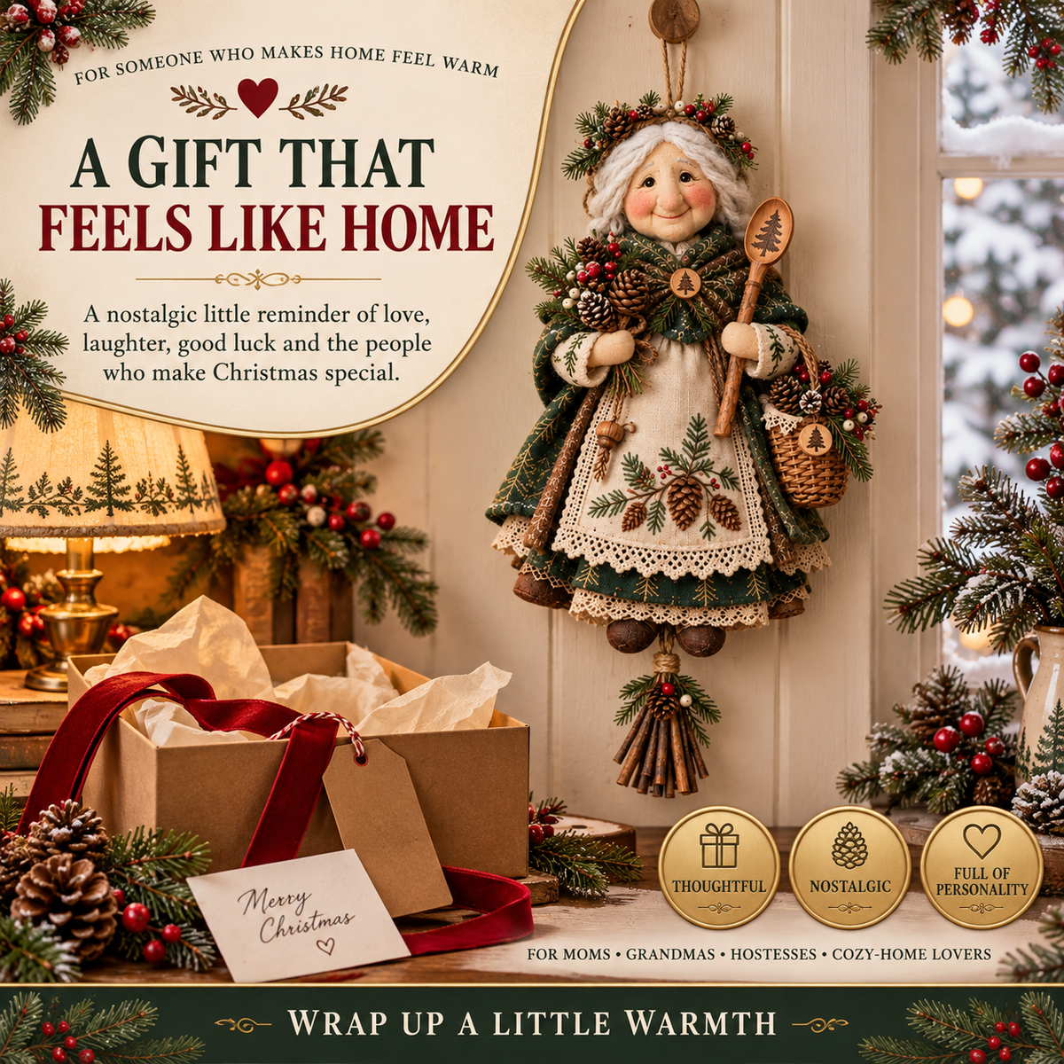 Cozy Country Christmas Doll Decorations