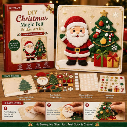 🎄✨ Cozy Christmas Felt Art Craft Kit – Reusable DIY Family Activity & Creative Christmas Gift 🎁❤️