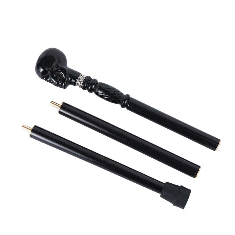 💀Black Devil Skull Wooden Walking Cane