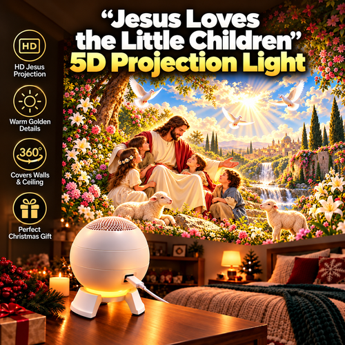 ⏰Today Only -49% OFF🔥✝️ Jesus Loves the Little Children 5D Projection Light – Fill Your Home With Christ’s Love & Heavenly Peace