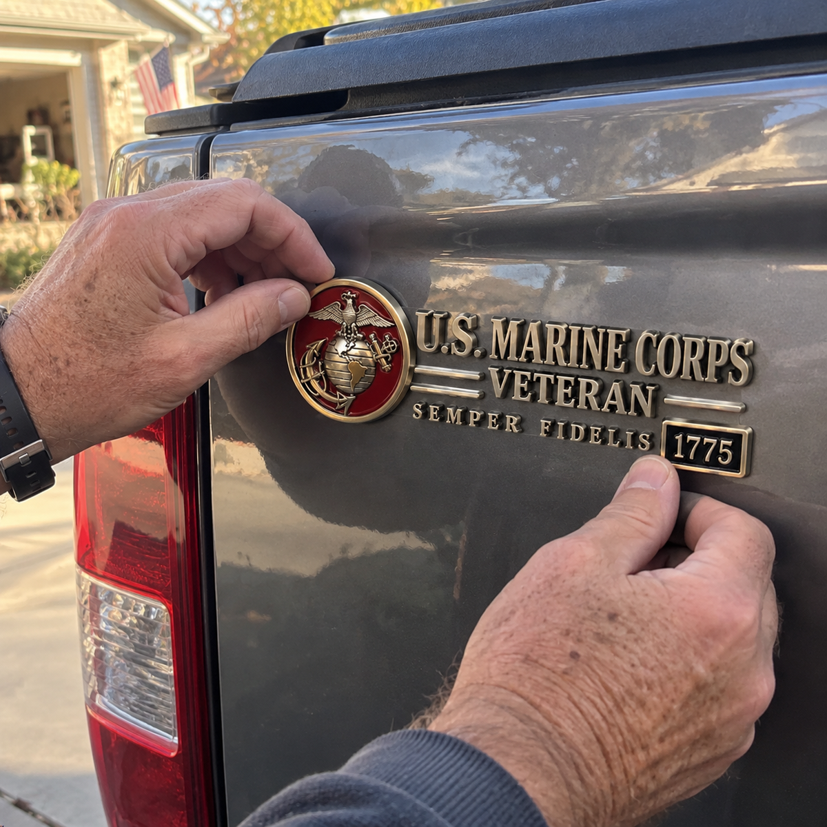 3D Metal Veteran Honor Auto Badge | For daily driving & veteran gatherings
