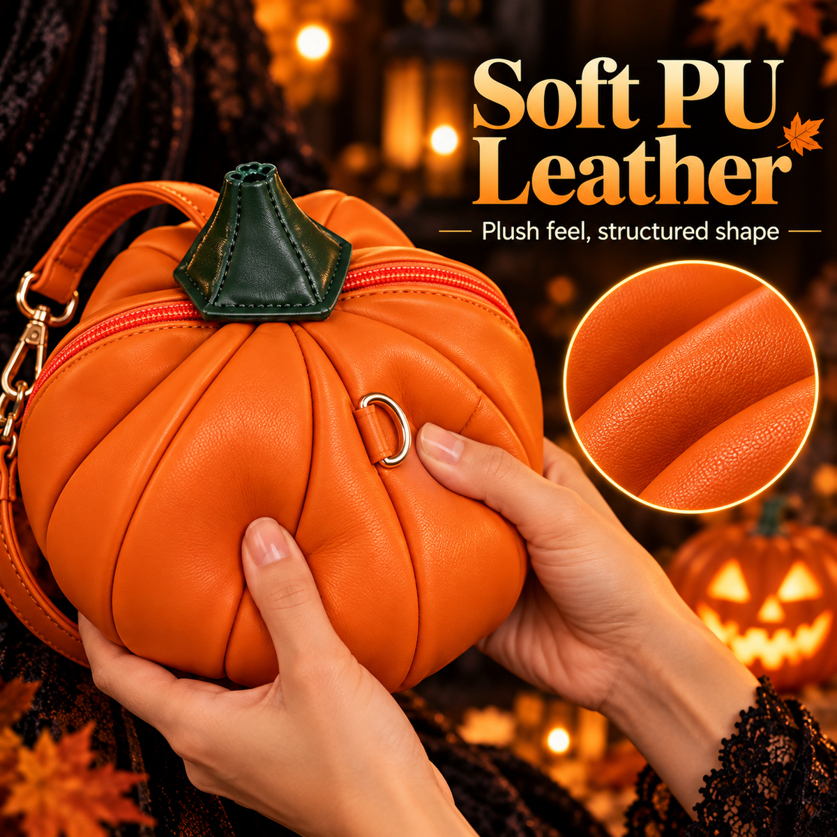 Pumpkin Crossbody Purse – Cute Halloween & Fall Handbag