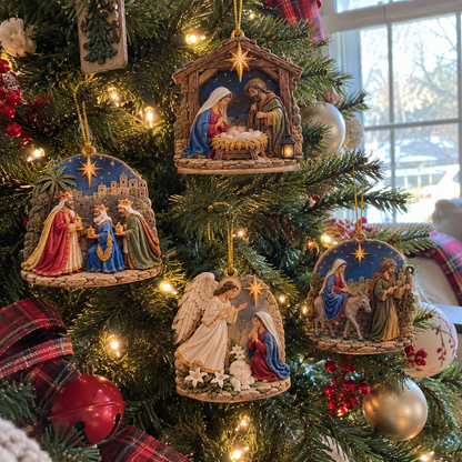 The Nativity Story – 5-Piece Jesus Birth Christmas Ornaments
