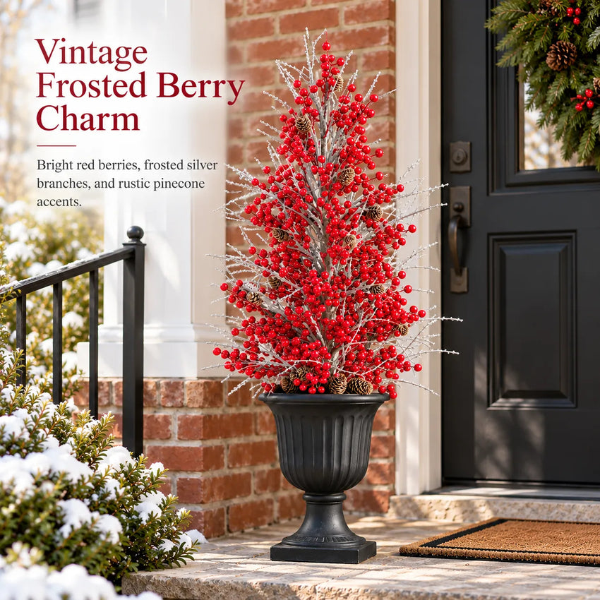 Vintage frosted berry decorative styling