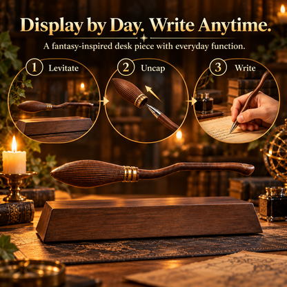 The Wizard’s Broom – Magnetic Levitation Pen & Fantasy Desk Decor