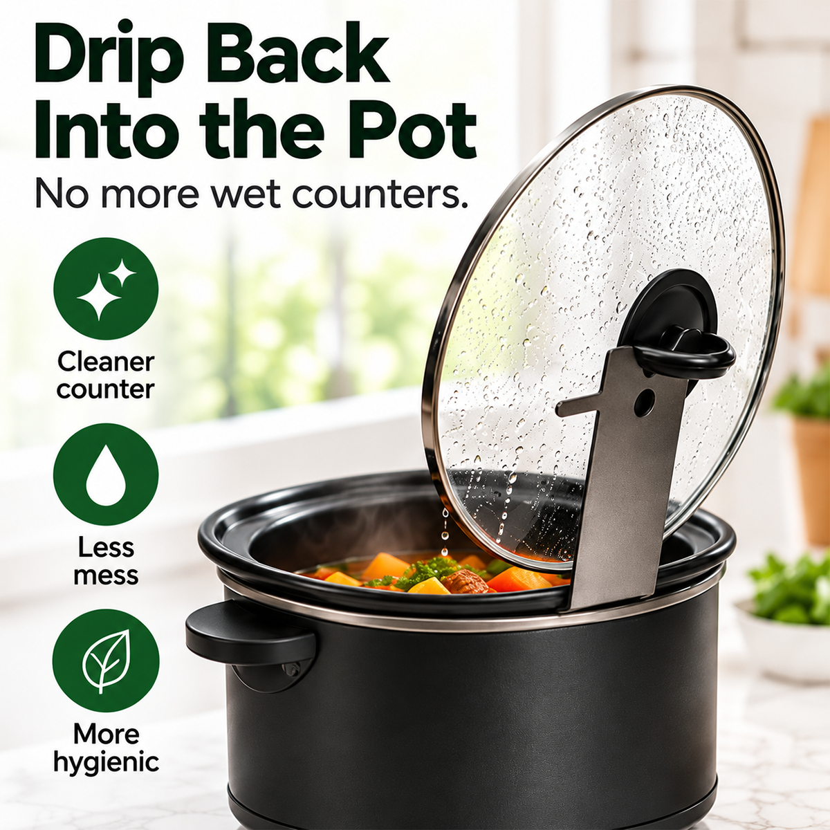 Durable steel cooker lid holder designed for everyday cooking