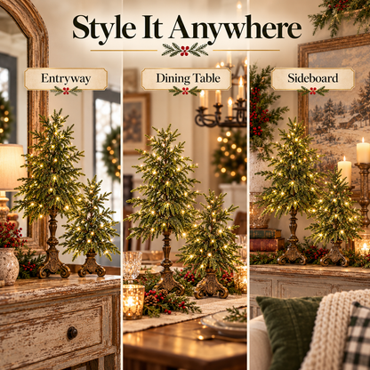 Vintage Lighted Tabletop Christmas Trees