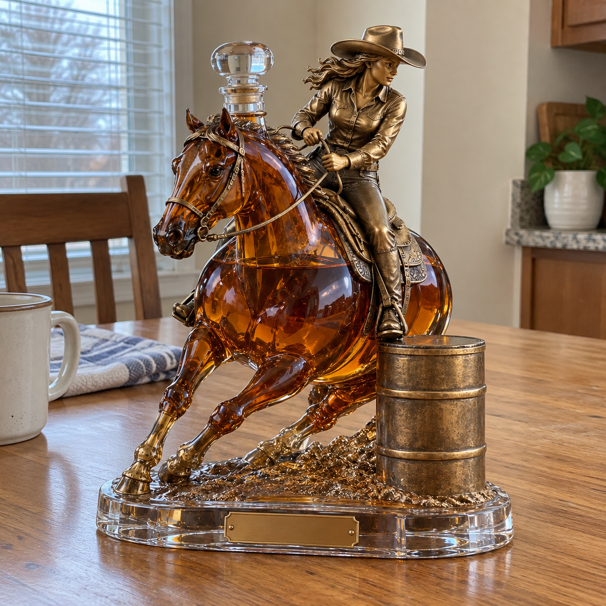 🐎 Western Spirit Cowgirl Barrel Racing Whiskey Decanter 🥃