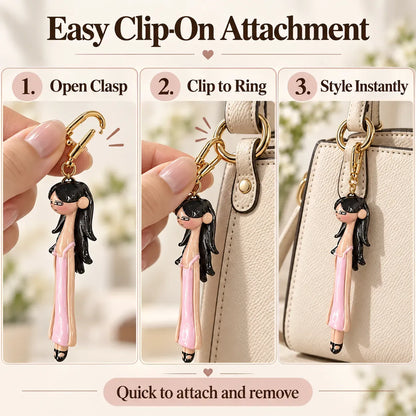 👜✨ Fashion Doll Bag Charms — 3 Stylish Designs to Add Personality to Your Favorite Bag!