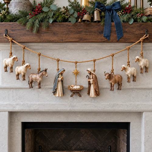 Handcrafted Wooden Nativity Garland