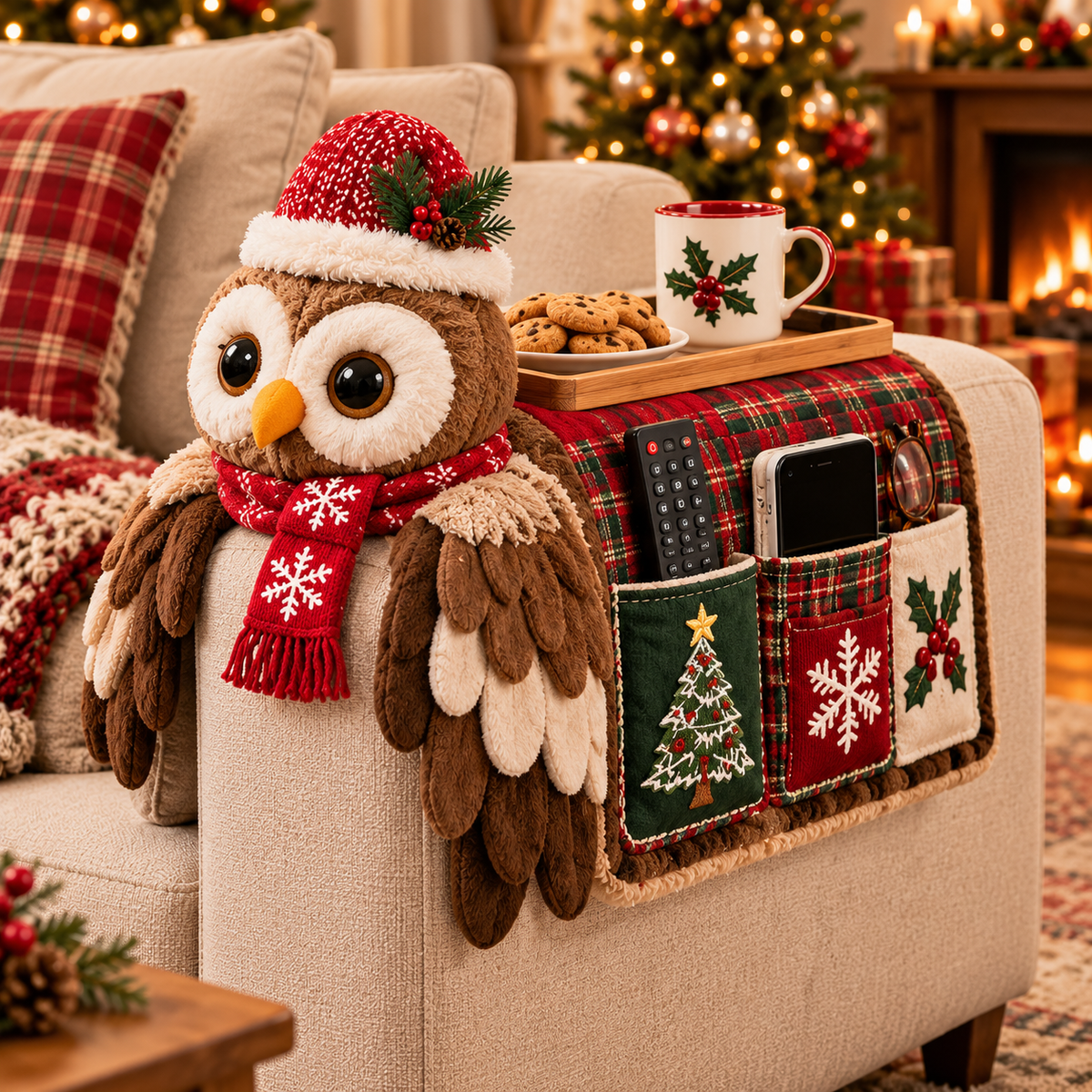 🎅 Cute Christmas-Themed Sofa Armrest Organizer