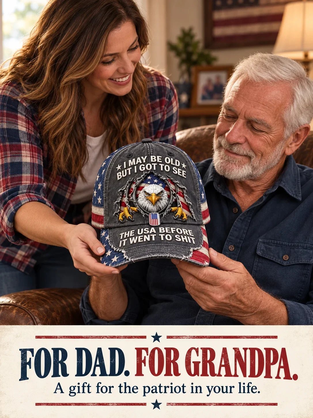 🦅🇺🇸 American Bald Eagle Embroidered Vintage Baseball Cap
