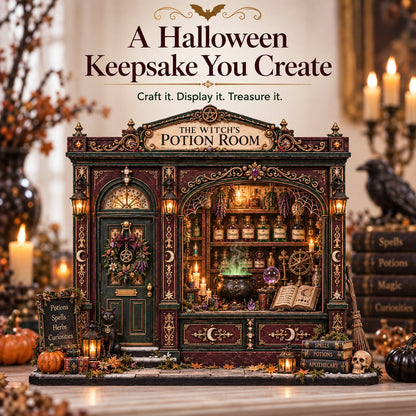 Grandma's Christmas Quilting Cottage – DIY Light-Up Miniature Dollhouse Kit, Cozy Holiday Craft & Handmade Christmas Gift