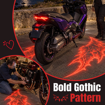 🏍️ Motorcycle Red Devil Wing Ground Projection Lights – 1 Pair of Gothic LED Styling Lights for Night Displays 🔴🦇