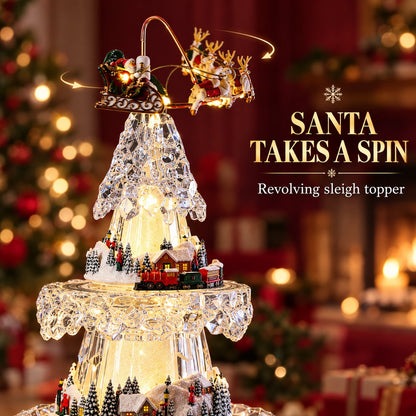 🎶Gold Three-Tier Christmas Village