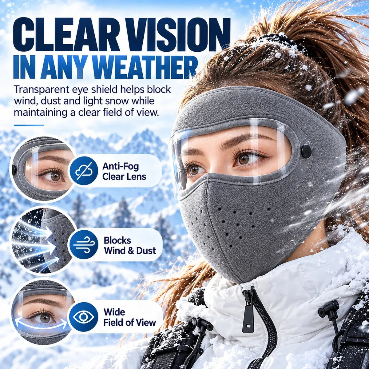 ❄️Winter Windproof Face Mask | Detachable Anti-Fog Goggles for Ski & Ride