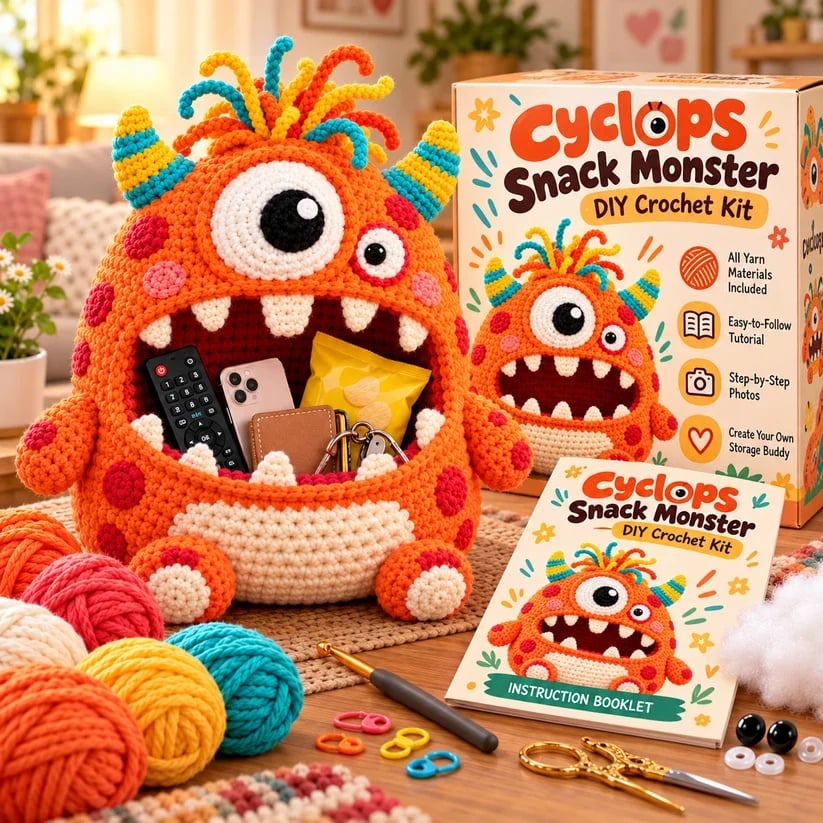 👾🧶Clutter Munchers Hungry Monster DIY Crochet Storage Buddies