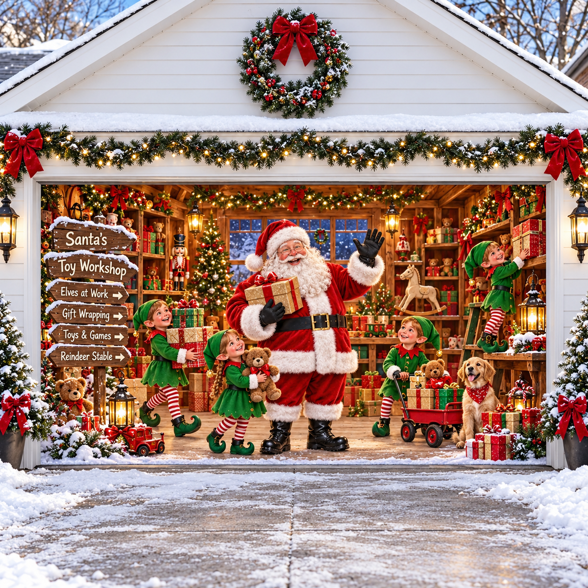 🔥LAST DAY 50% OFF🎄 Christmas Garage Door Cover 🚗✨