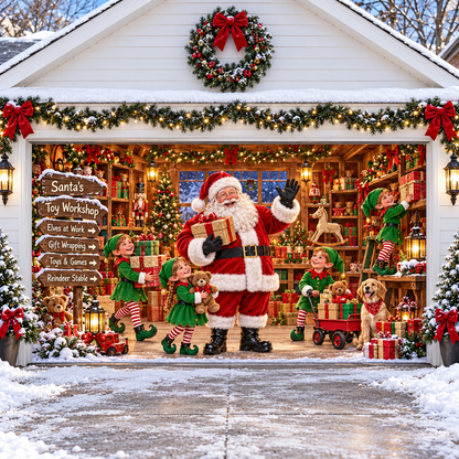 🔥LAST DAY 50% OFF🎄 Christmas Garage Door Cover 🚗✨
