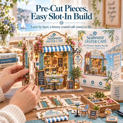 🌊🦪 The Seabreeze Oyster Café™-DIY 3D Miniature Coastal Café Kit