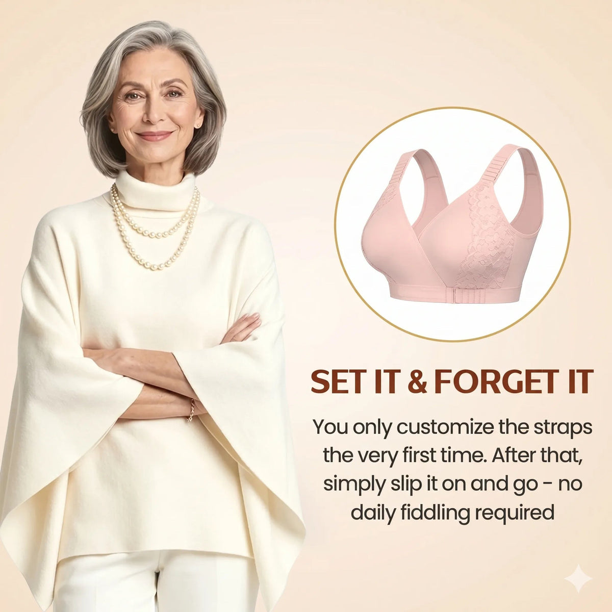 EaseWrap™ Front-Closure Wireless Comfort Bra – Adjustable Straps & Gentle Support