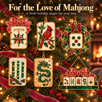 Merry Mahjong Christmas Ornaments – 6-Piece Holiday Gift Set for Mahjong Lovers