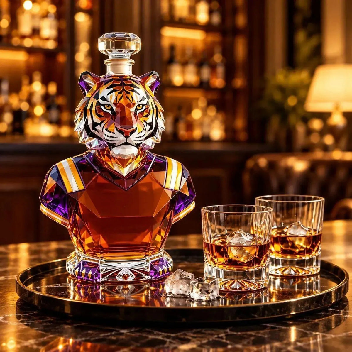 🐅Majestic Tiger Crystal Glass Whiskey Decanter