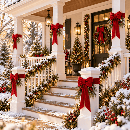 Christmas Porch Bow Decorations