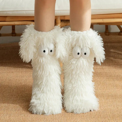 OFF⚡50K+ SOLD💕Women's Plush Slippers Socks Floor Socks Winter Home Indoor Thickened Fleece-Lined Anti-Slip Adult Women's Plush Snow Socks Shoe Covers