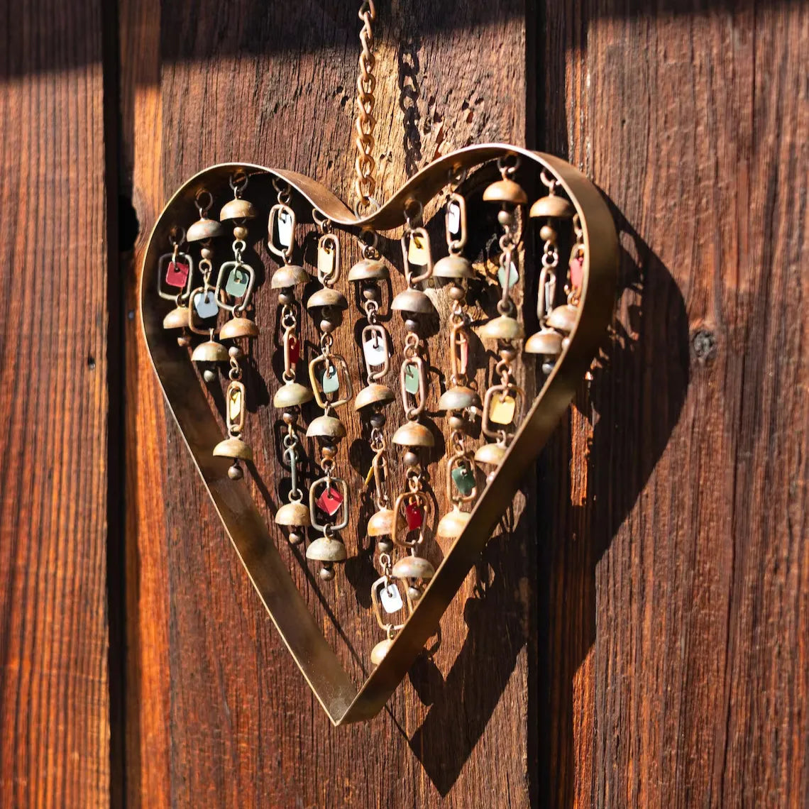🎐 Heart Wind Chime – Handcrafted Metal Garden Ornament