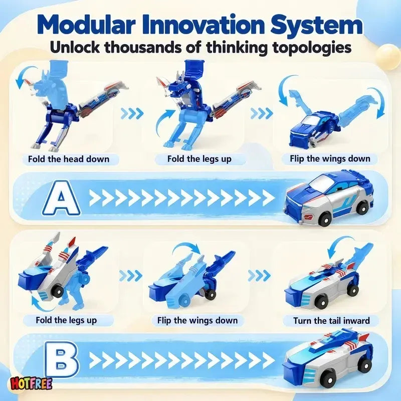 Magnetisches Dinosaurier-Transformationsauto