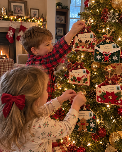 🎁Letters to Santa – Keepsake Christmas Tree Envelope Ornament with 5 Writable Wish Cards