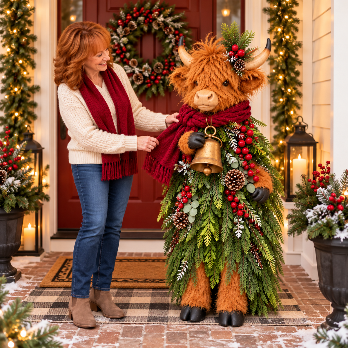 Highland Cow Christmas Greeter – A Charming Holiday Welcome