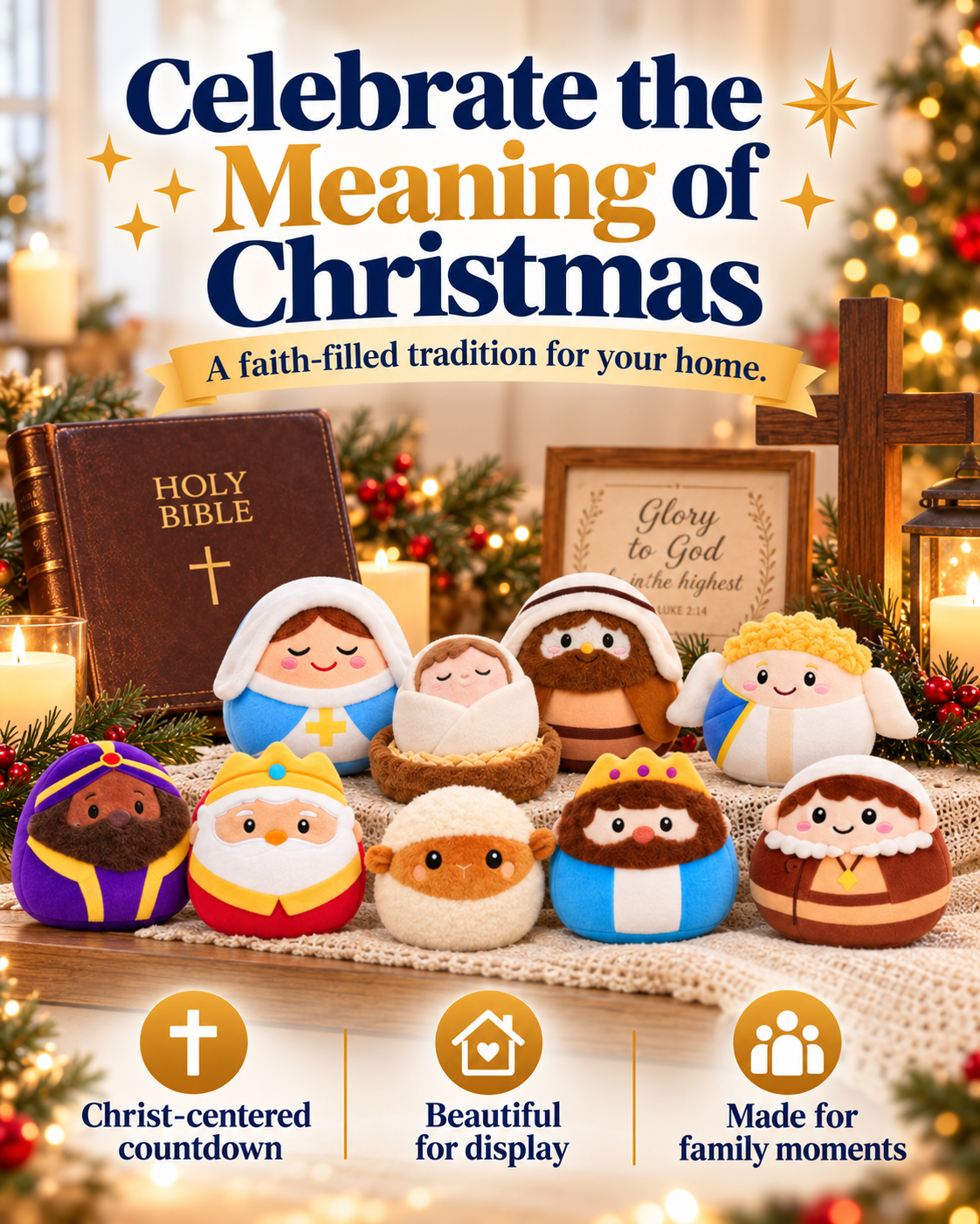 Nativity plush Christmas display