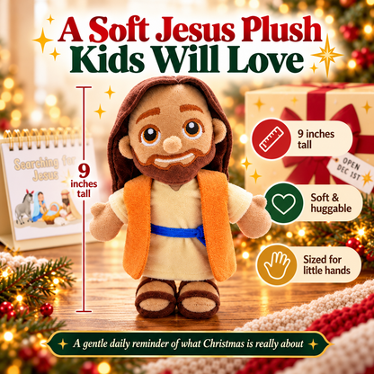 Searching for Jesus – 25-Day Christmas Advent Calendar with Jesus Plush, Bible Stories & Kids’ Activities