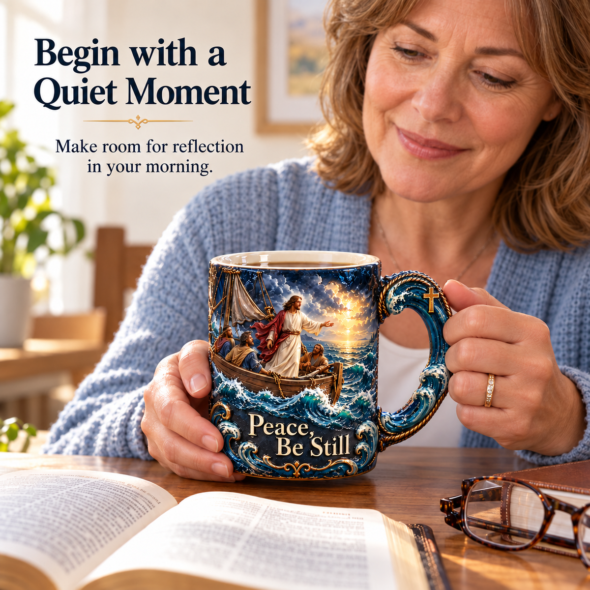 Peace, Be Still – Jesus Calms the Storm Heat-Reveal Mug | A Gift of Faith & Comfort